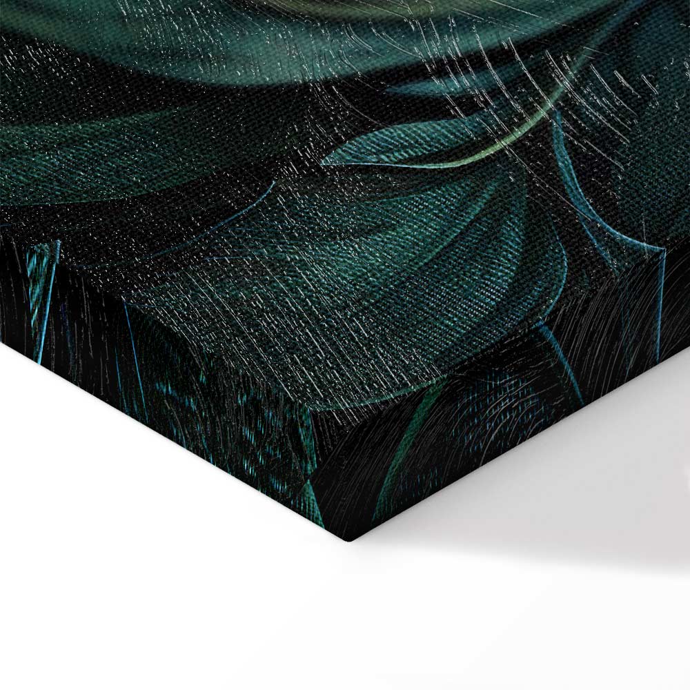 Dark Green Victorian Leaves Botanical Canvas Print