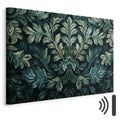 Dark Green Victorian Leaves Botanical Canvas Print