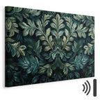 Dark Green Victorian Leaves Botanical Canvas Print