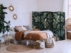 Room Divider - Dark Green Victorian Leaves - Botanical Carved Composition