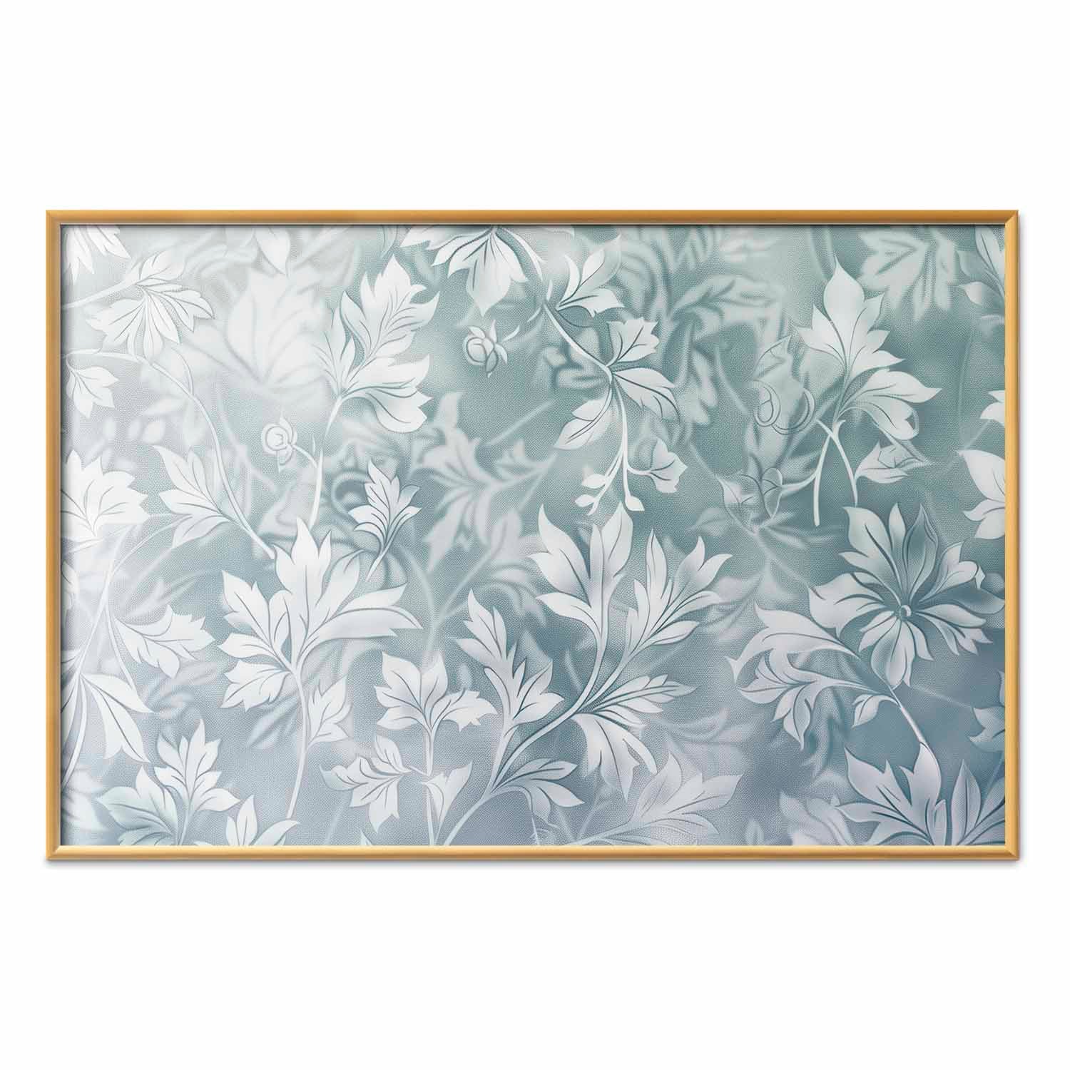 Muted Turquoise Baroque Floral Pattern Poster