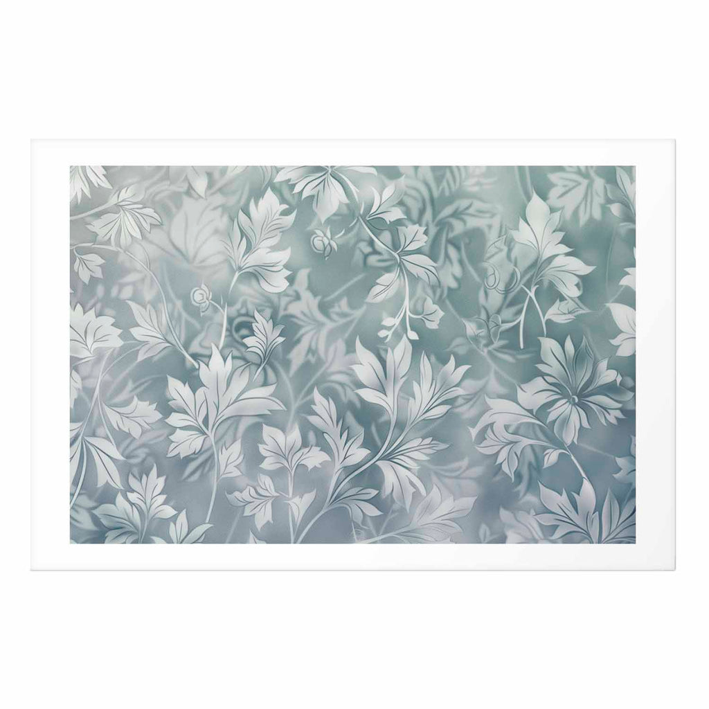 Muted Turquoise Baroque Floral Pattern Poster