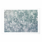 Muted Turquoise Baroque Floral Pattern Poster