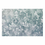 Muted Turquoise Baroque Floral Pattern Poster