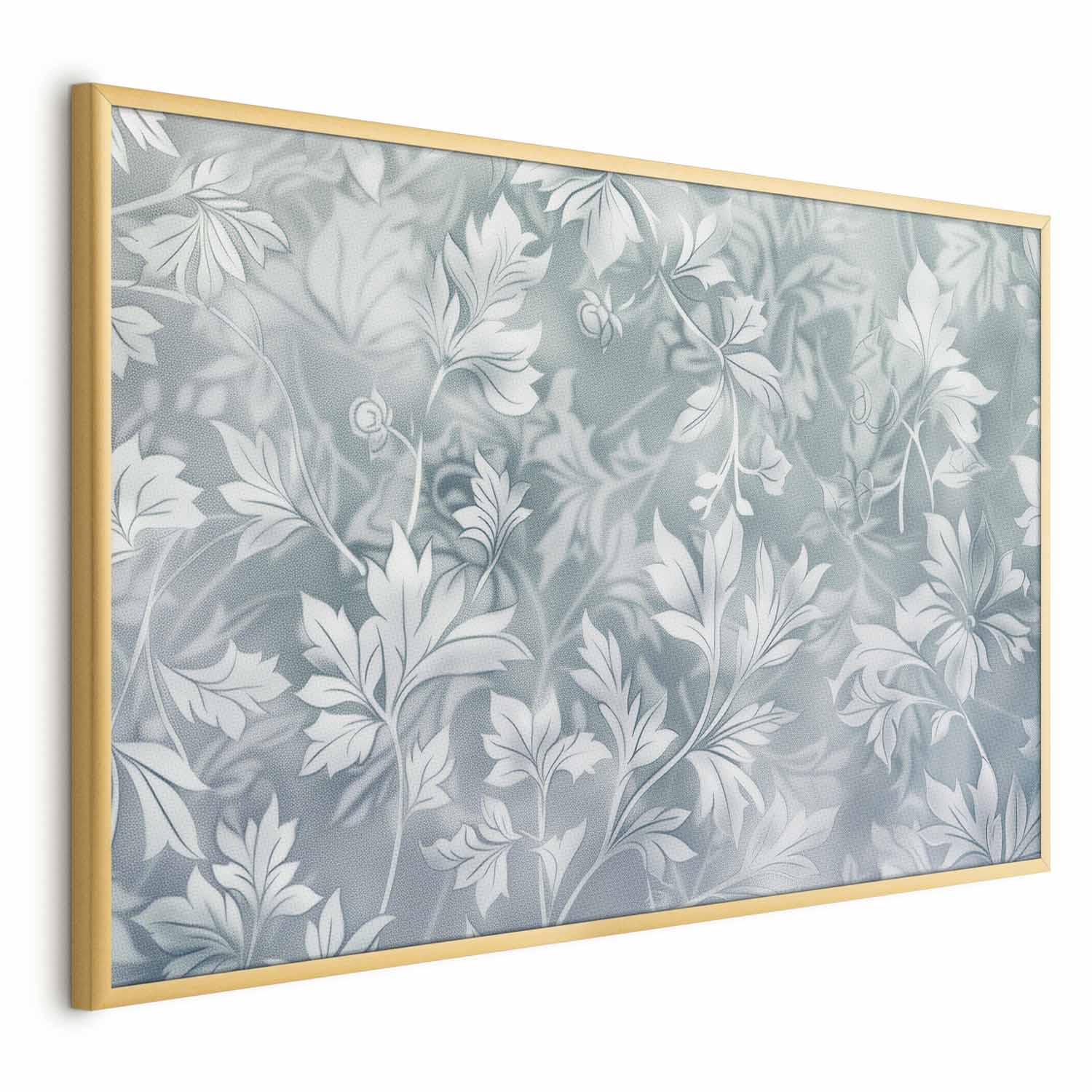 Muted Turquoise Baroque Floral Pattern Poster
