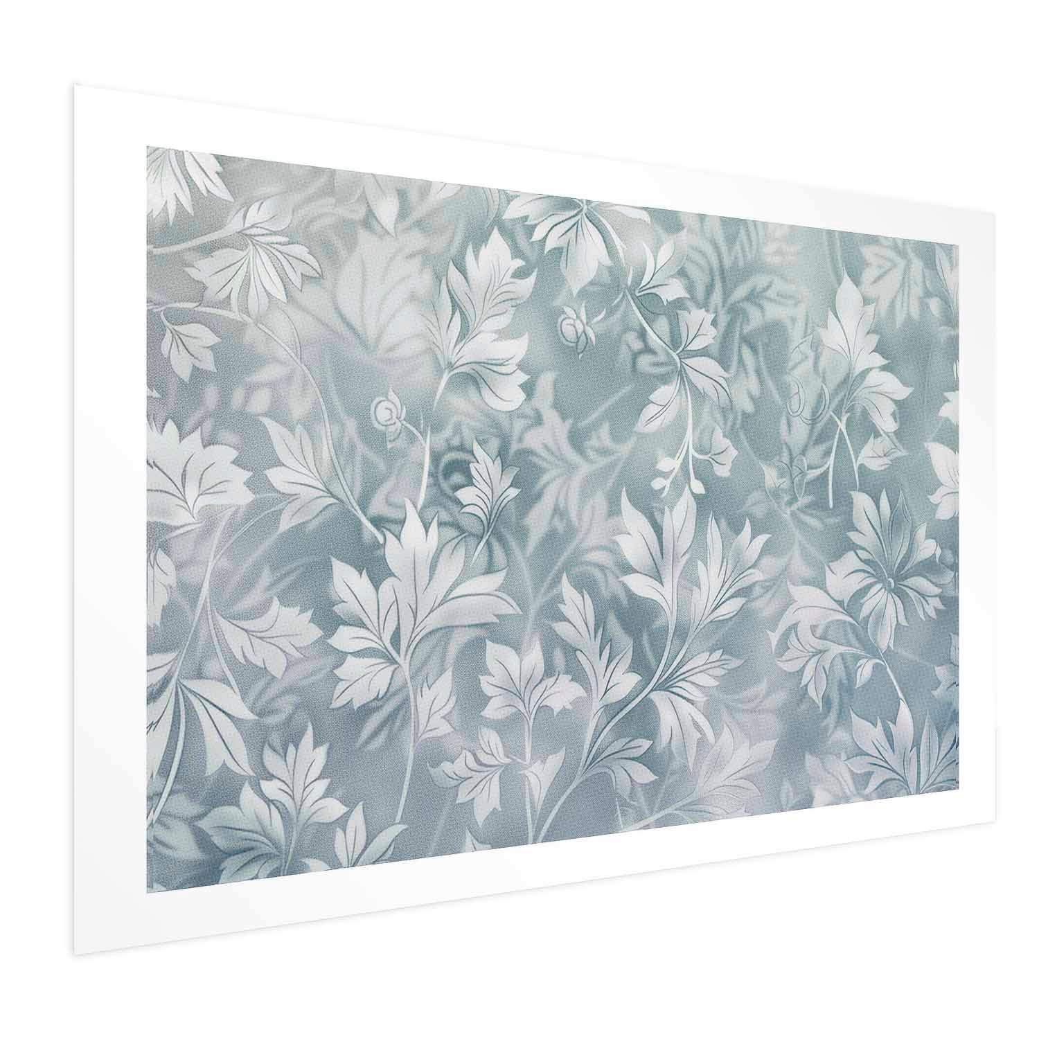 Muted Turquoise Baroque Floral Pattern Poster