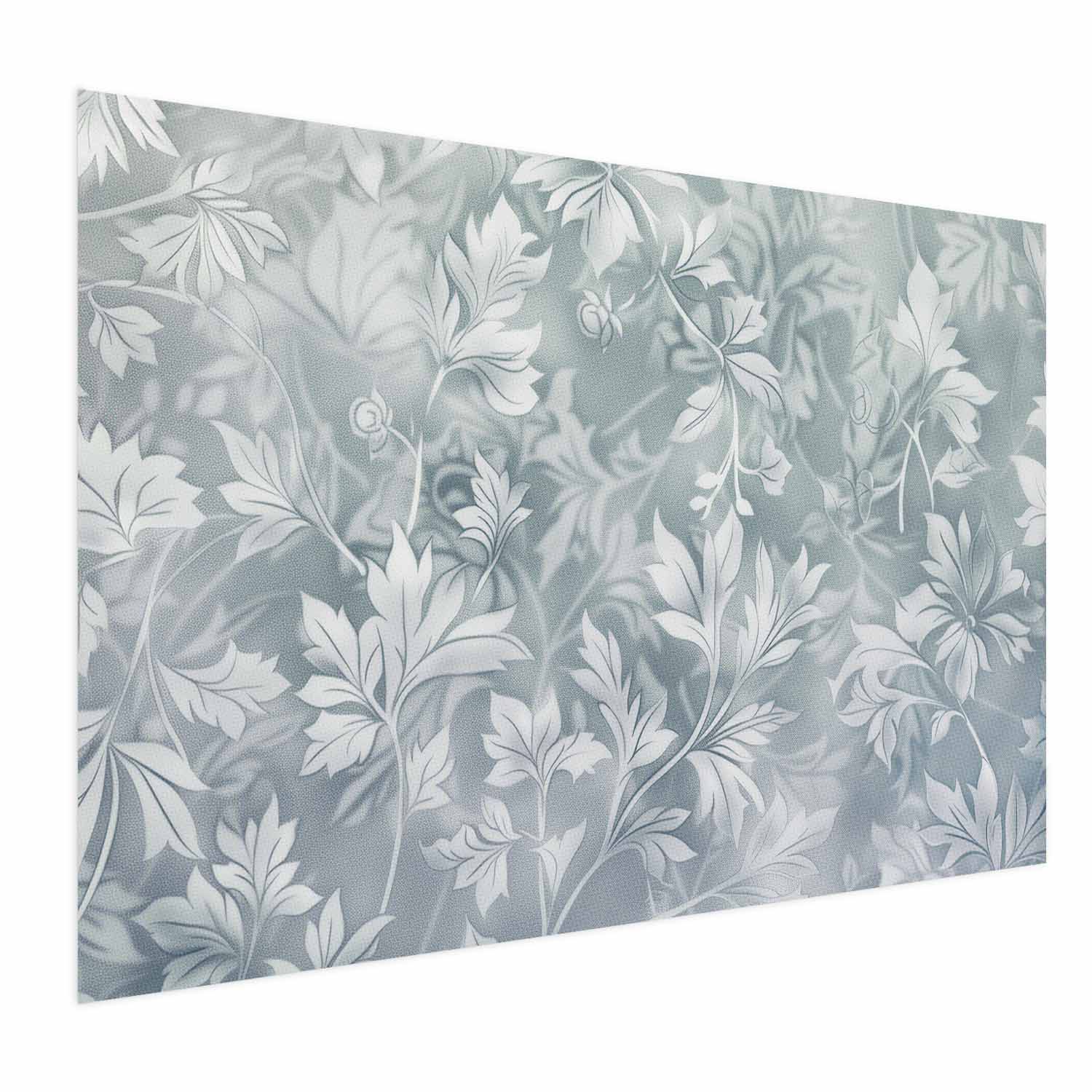 Muted Turquoise Baroque Floral Pattern Poster