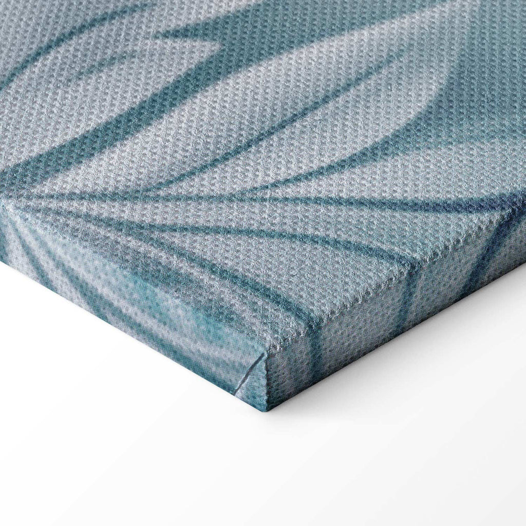 Muted Turquoise Baroque Plant Pattern Canvas Print