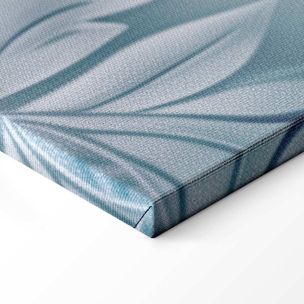 Muted Turquoise Baroque Plant Pattern Canvas Print