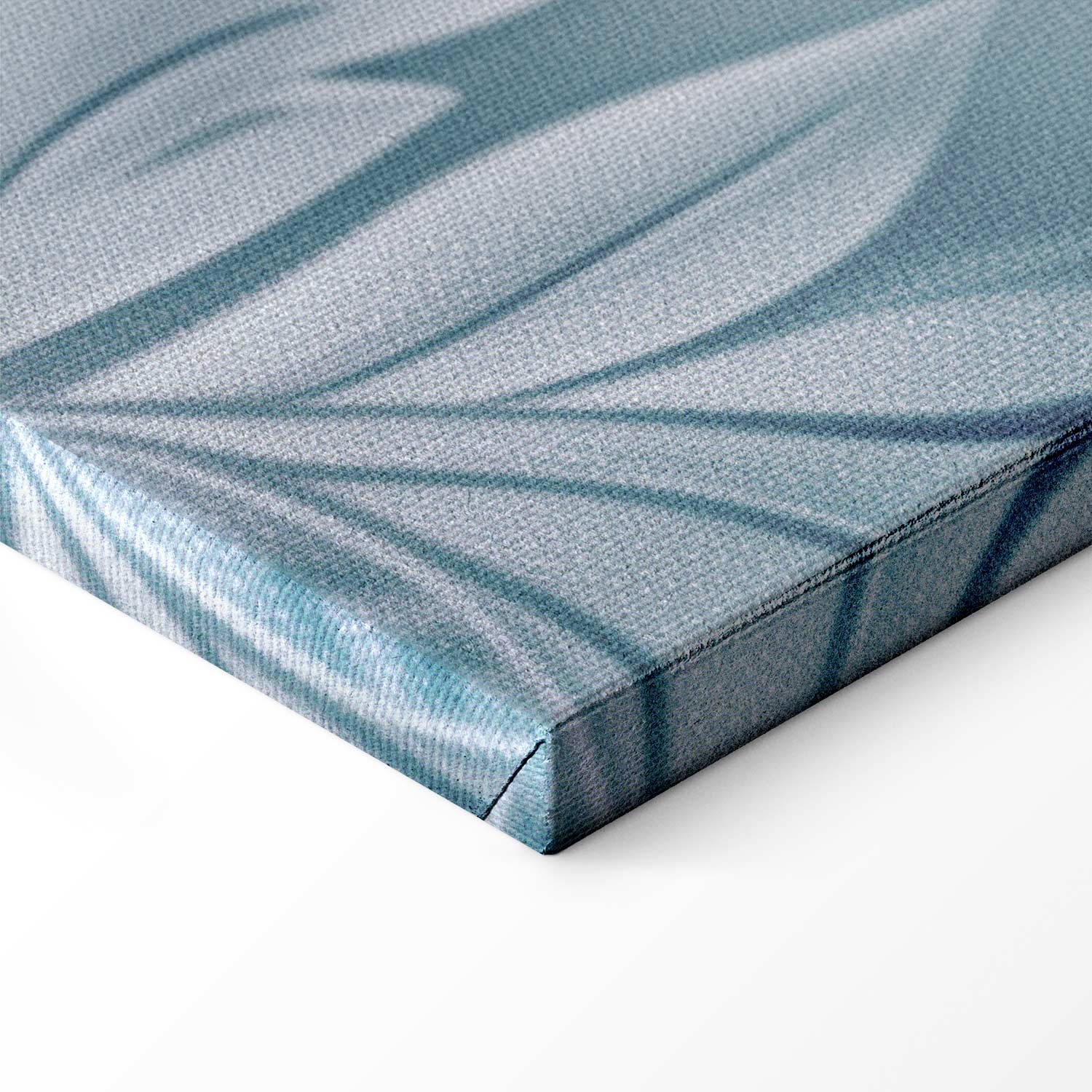 Muted Turquoise Baroque Plant Pattern Canvas Print