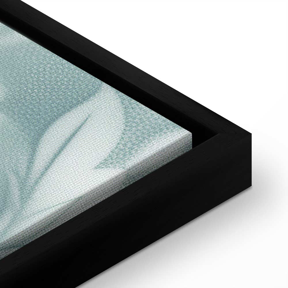 Canvas Print Ornaments in Worn Muted Turquoises Delicate Plant Pattern