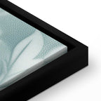 Canvas Print Ornaments in Worn Muted Turquoises Delicate Plant Pattern