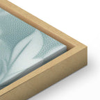 Canvas Print Ornaments in Worn Muted Turquoises Delicate Plant Pattern