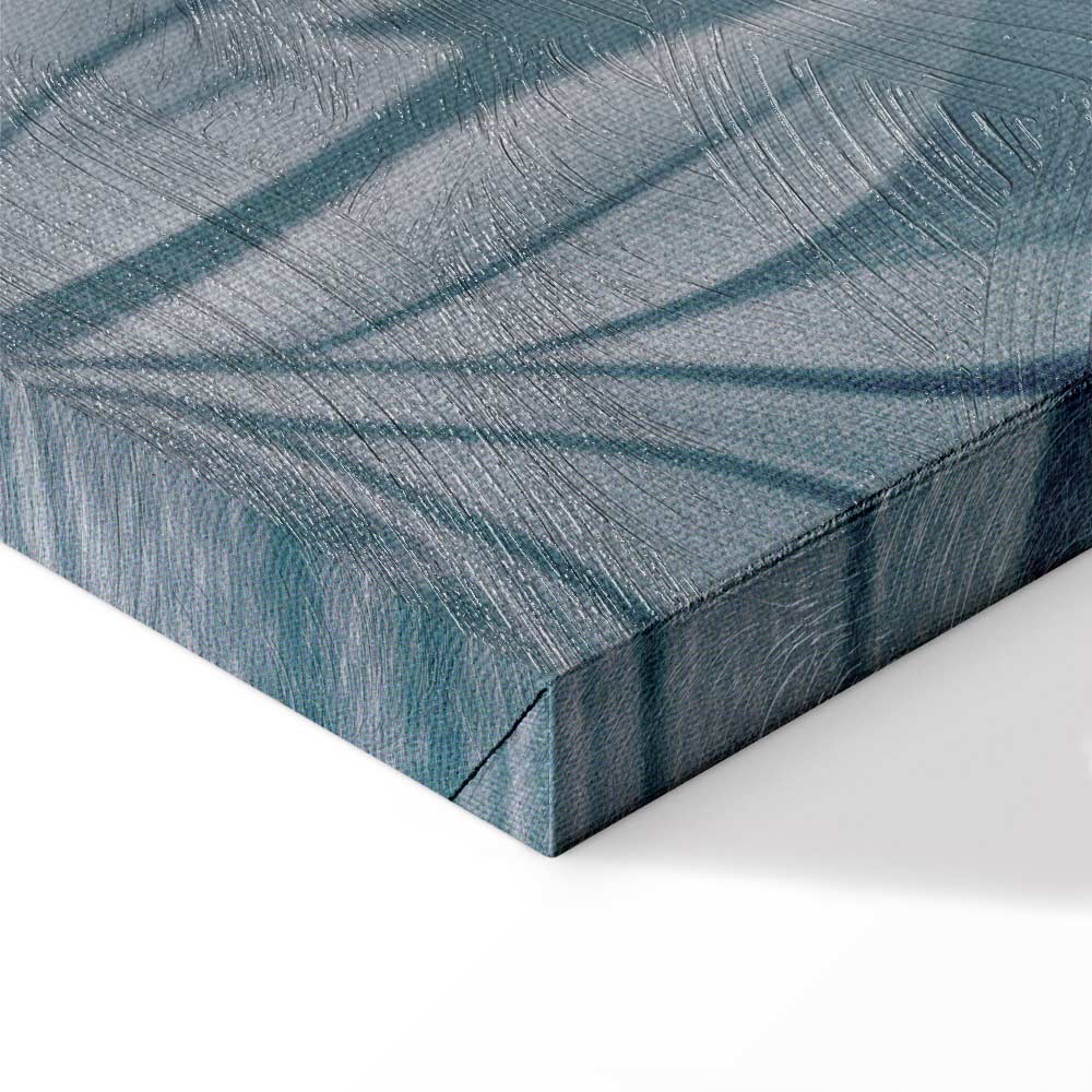 Muted Turquoise Baroque Plant Pattern Canvas Print