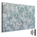 Muted Turquoise Baroque Plant Pattern Canvas Print