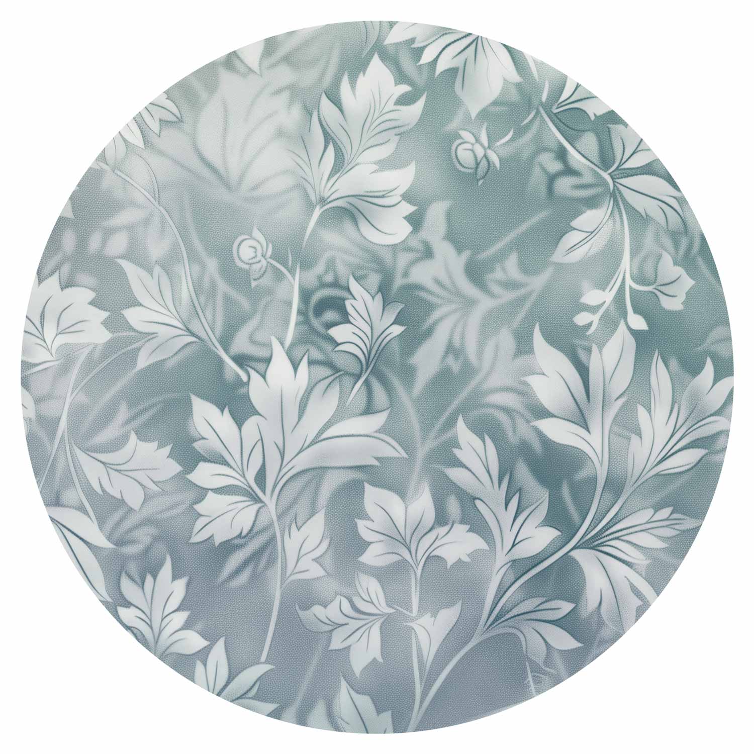 Distressed Turquoise Floral Round Wall Mural