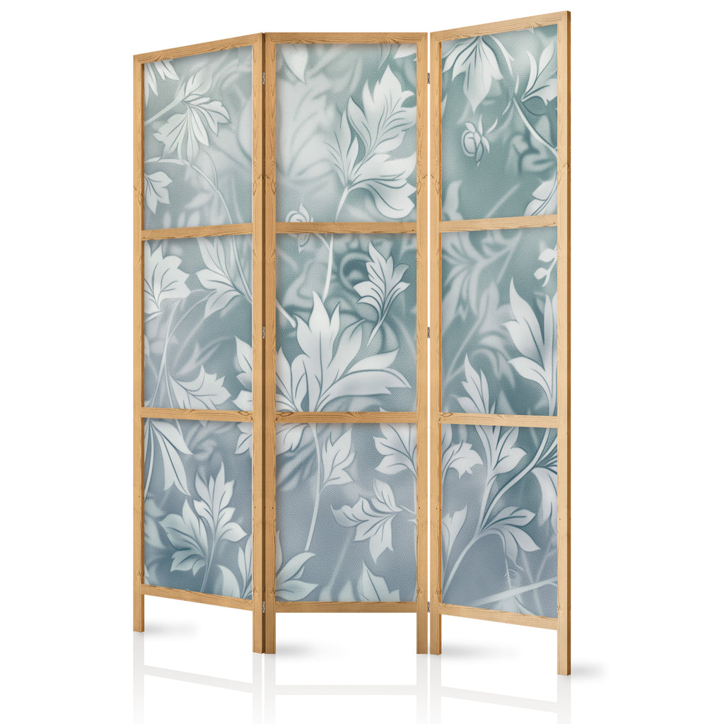 Japanese Room Divider with Muted Turquoise Pattern