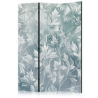 Room Divider 3-Panel with Rubbed Turquoise Floral Pattern