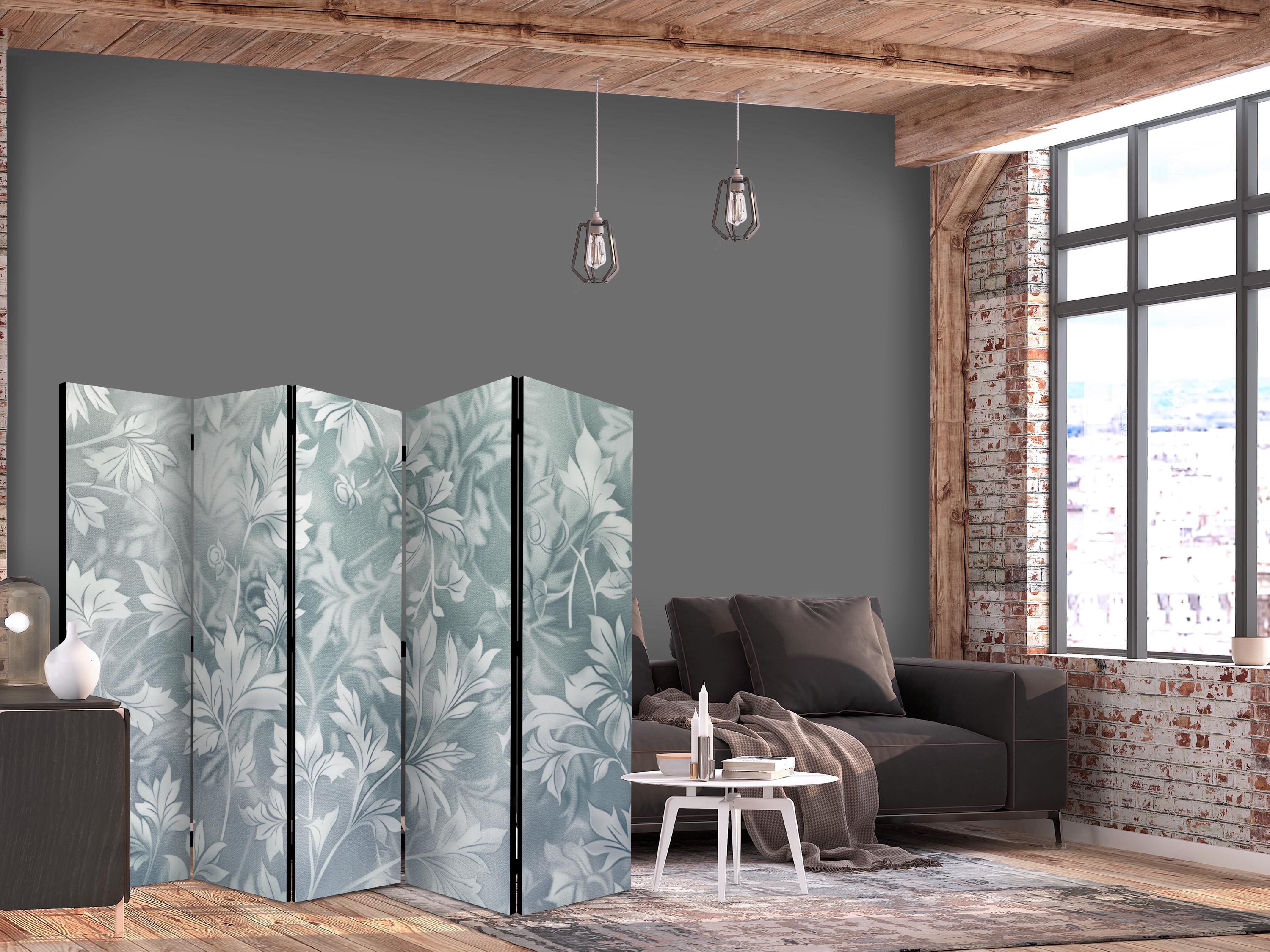 Room Divider with Floral Pattern
