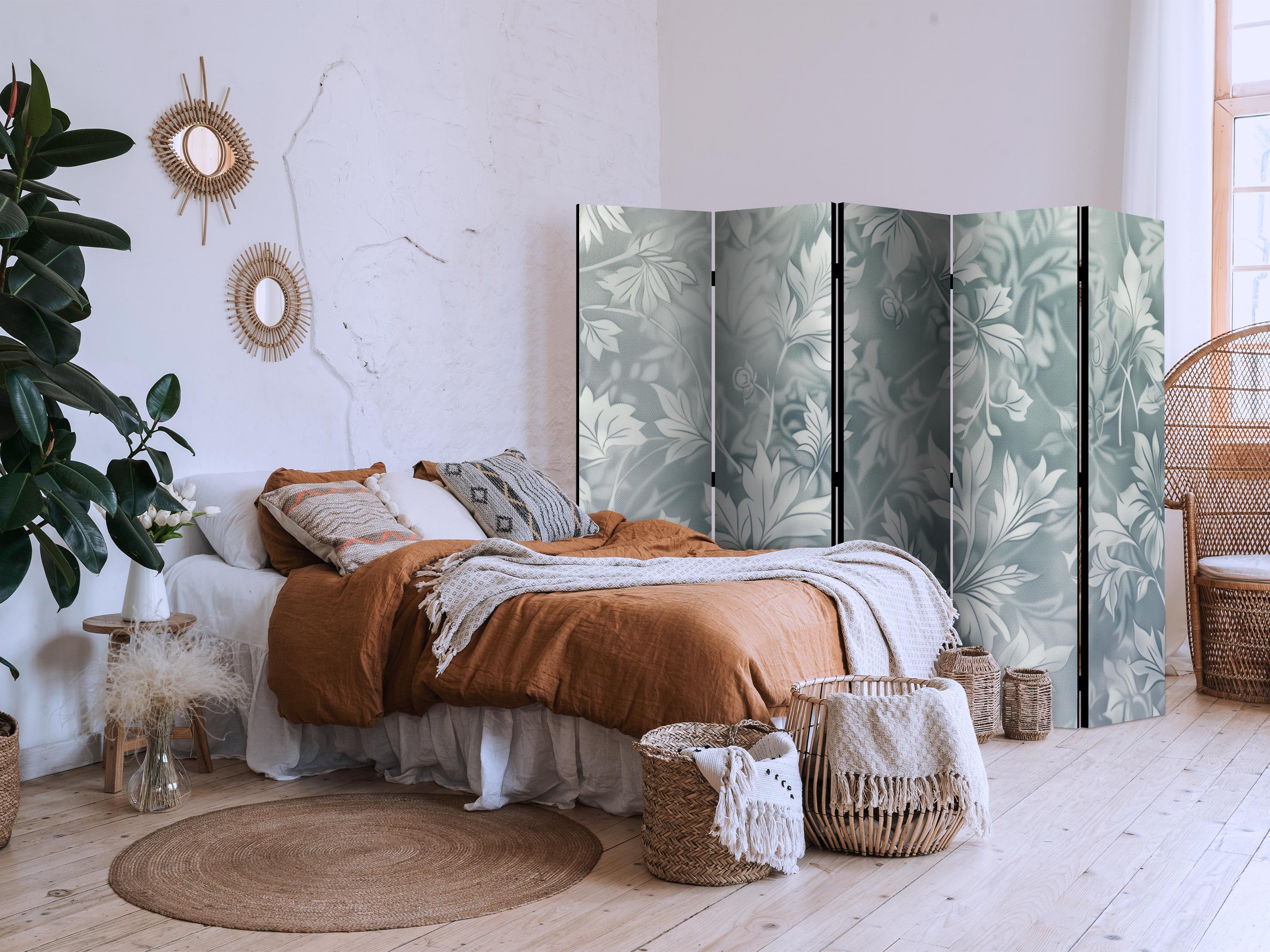 Room Divider with Floral Pattern