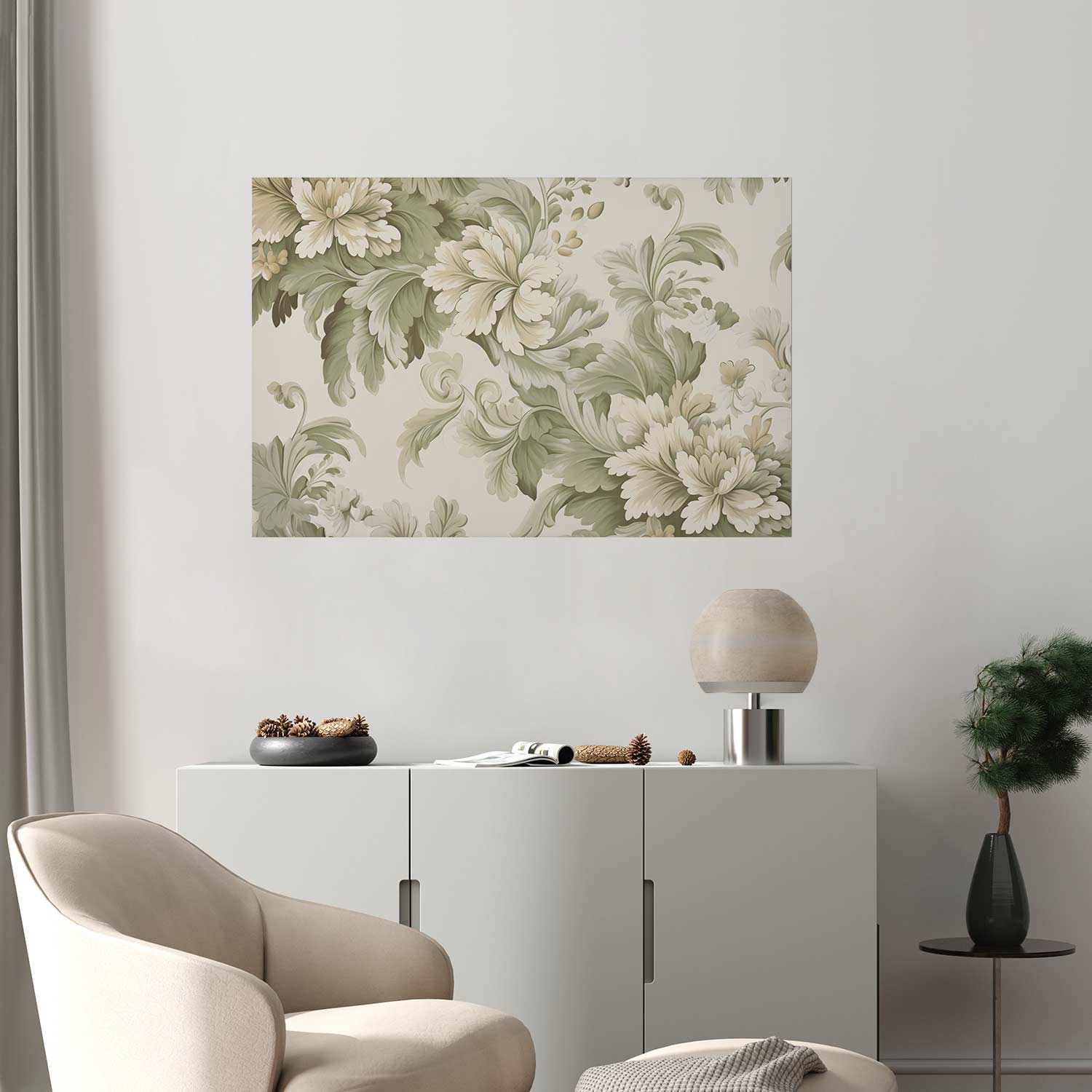 Vintage Light Color Floral Poster