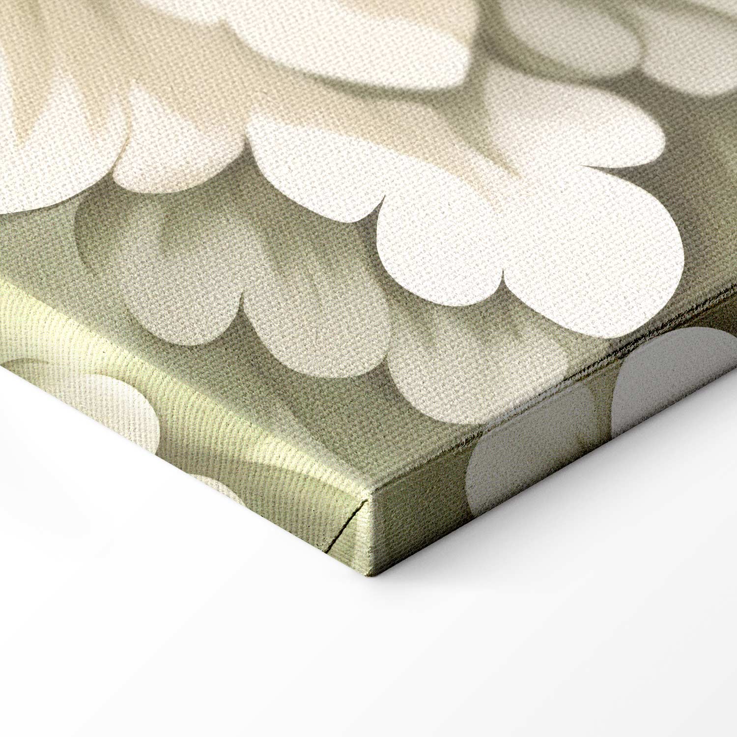 Retro Vintage Cream and Green Floral Canvas Print