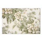 Retro Vintage Cream and Green Floral Canvas Print