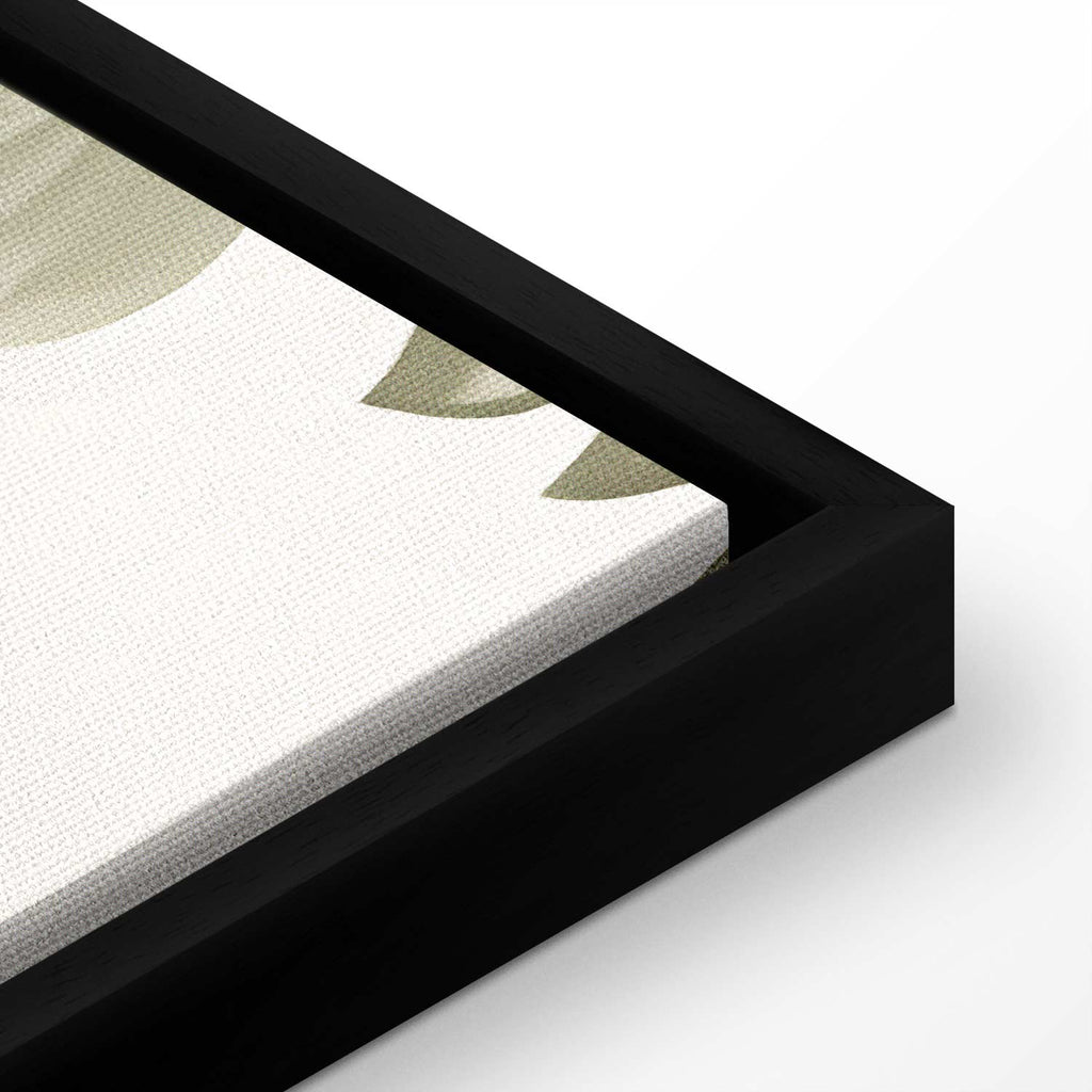 Retro Vintage Cream and Green Floral Canvas Print