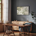 Retro Vintage Cream and Green Floral Canvas Print