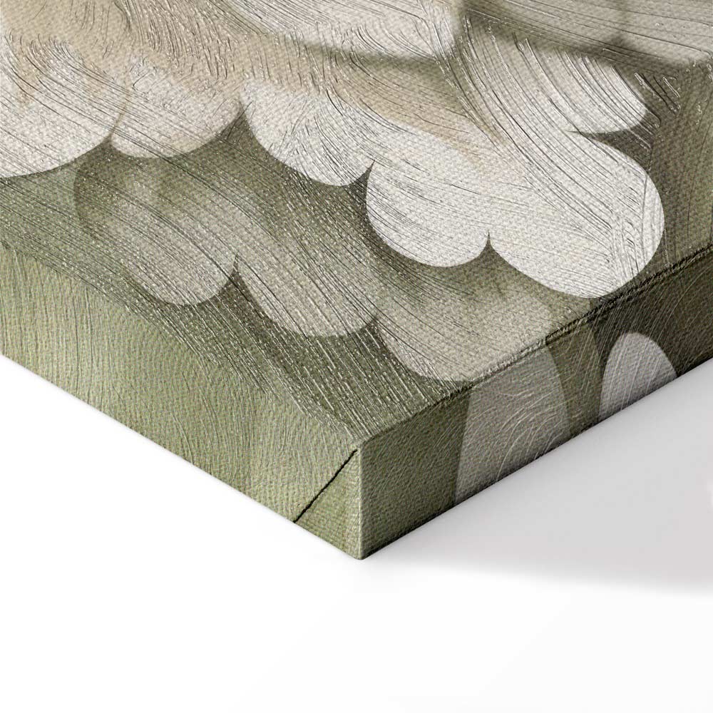 Retro Vintage Cream and Green Floral Canvas Print