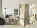 Retro Vintage Flowers 3-Panel Japanese Room Divider
