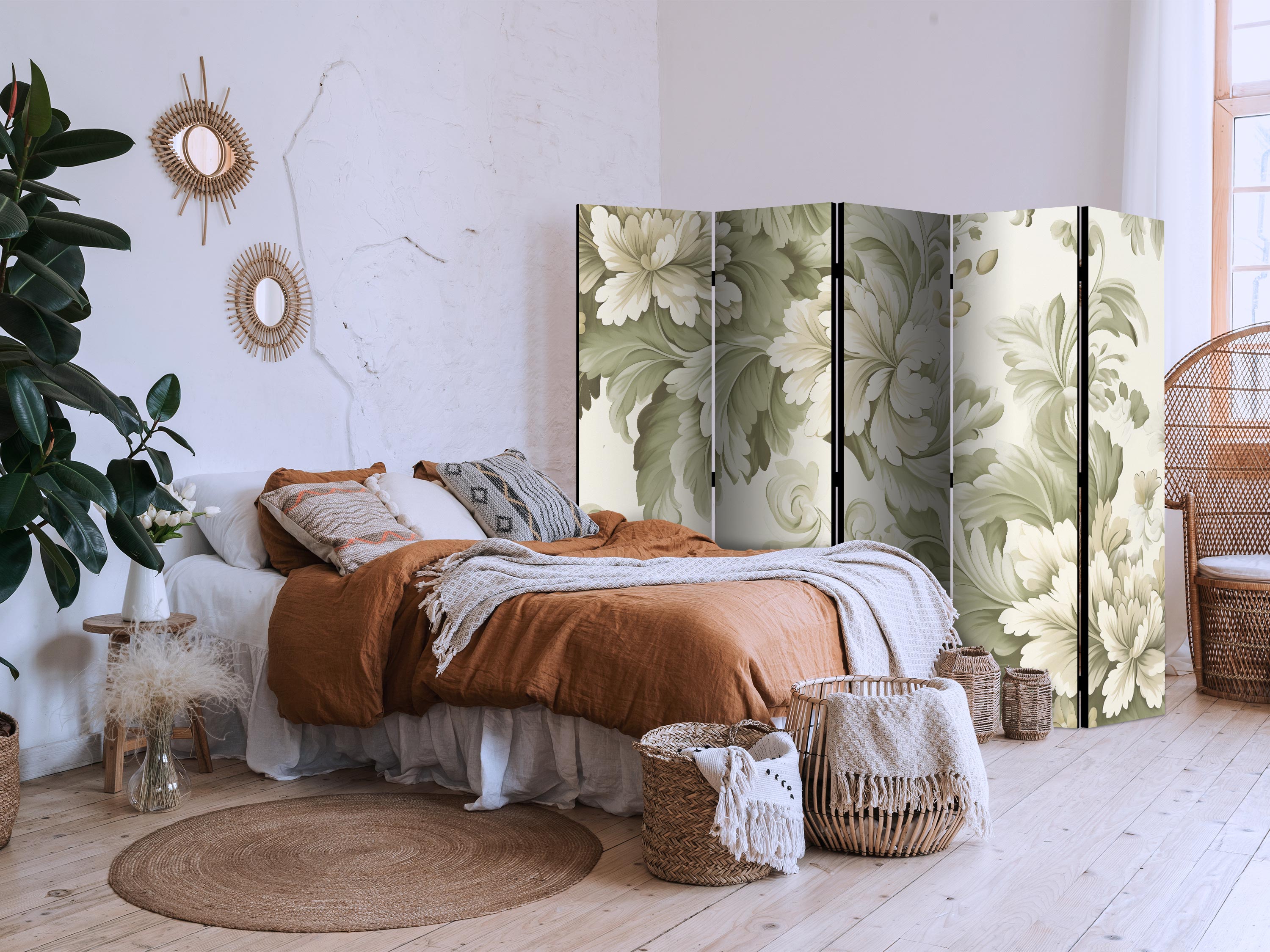 Room Divider - Vintage Floral 5-Panel