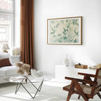 Green-Beige Watercolor Leaves Poster