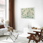 Green-Beige Watercolor Leaves Poster