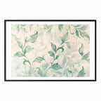Green-Beige Watercolor Leaves Poster