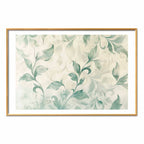 Green-Beige Watercolor Leaves Poster
