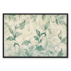 Watercolor Botanical Green-Beige Leaves Canvas Print