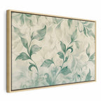 Canvas Print Watercolor Botanical Motif Delicate Green-Beige Leaves