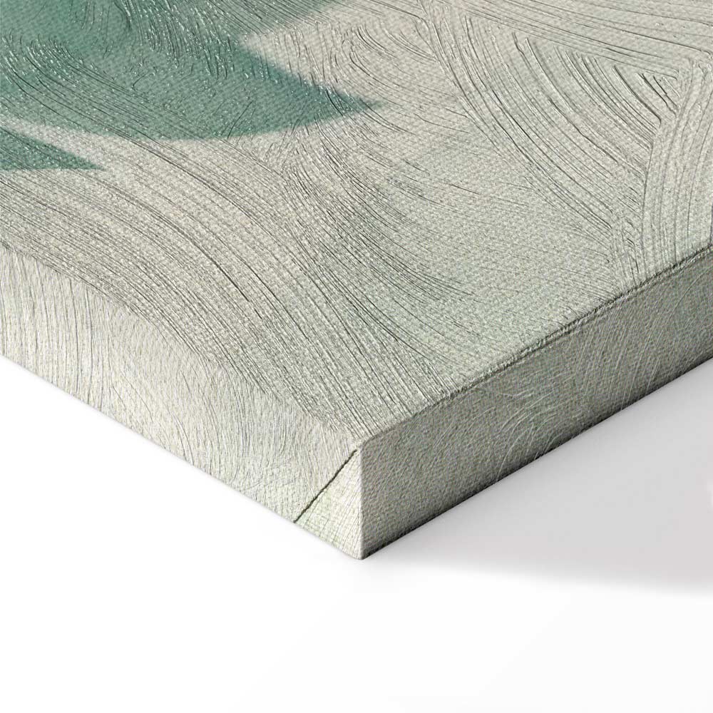 Watercolor Botanical Green-Beige Leaves Canvas Print