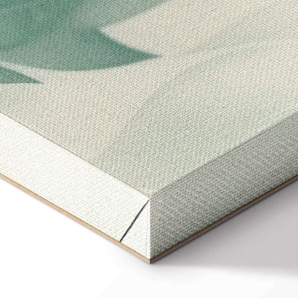 Watercolor Botanical Green-Beige Leaves Canvas Print