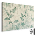 Watercolor Botanical Green-Beige Leaves Canvas Print