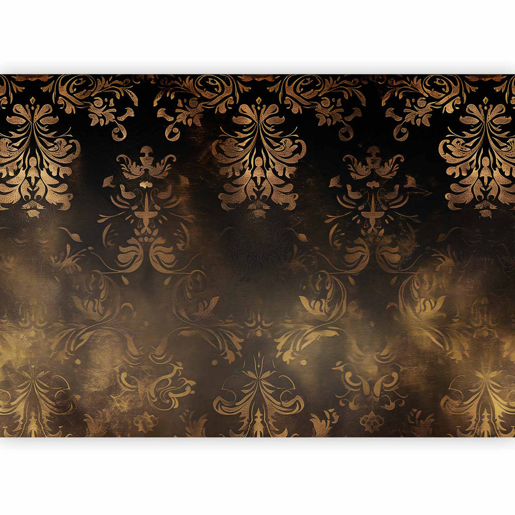 Wall Mural Baroque Ornaments in Patinated Gold and Browns