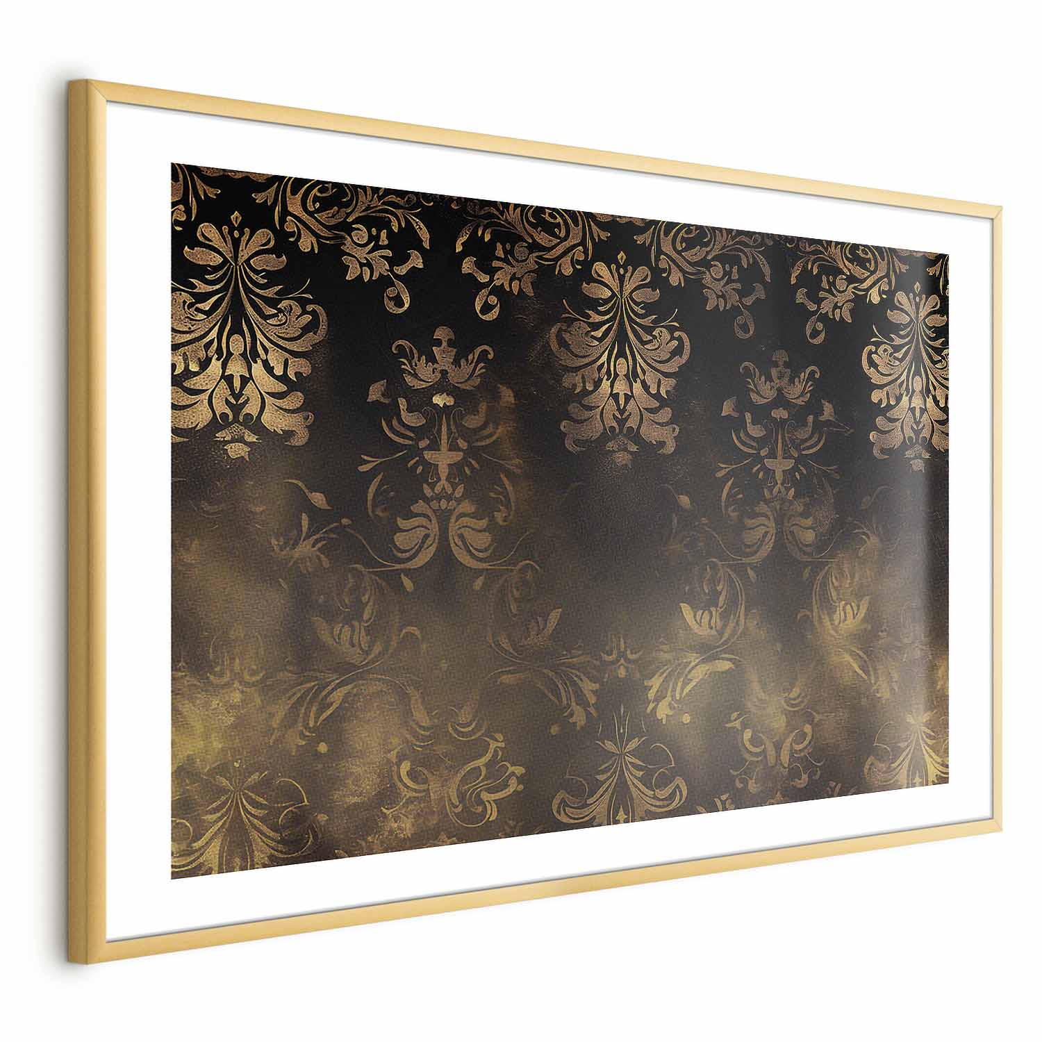 Dark Baroque Gold Ornament Pattern Poster