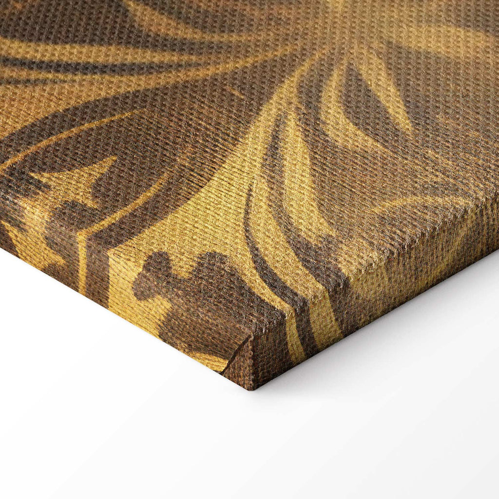 Patinated Gold Baroque Ornament Retro Canvas Print