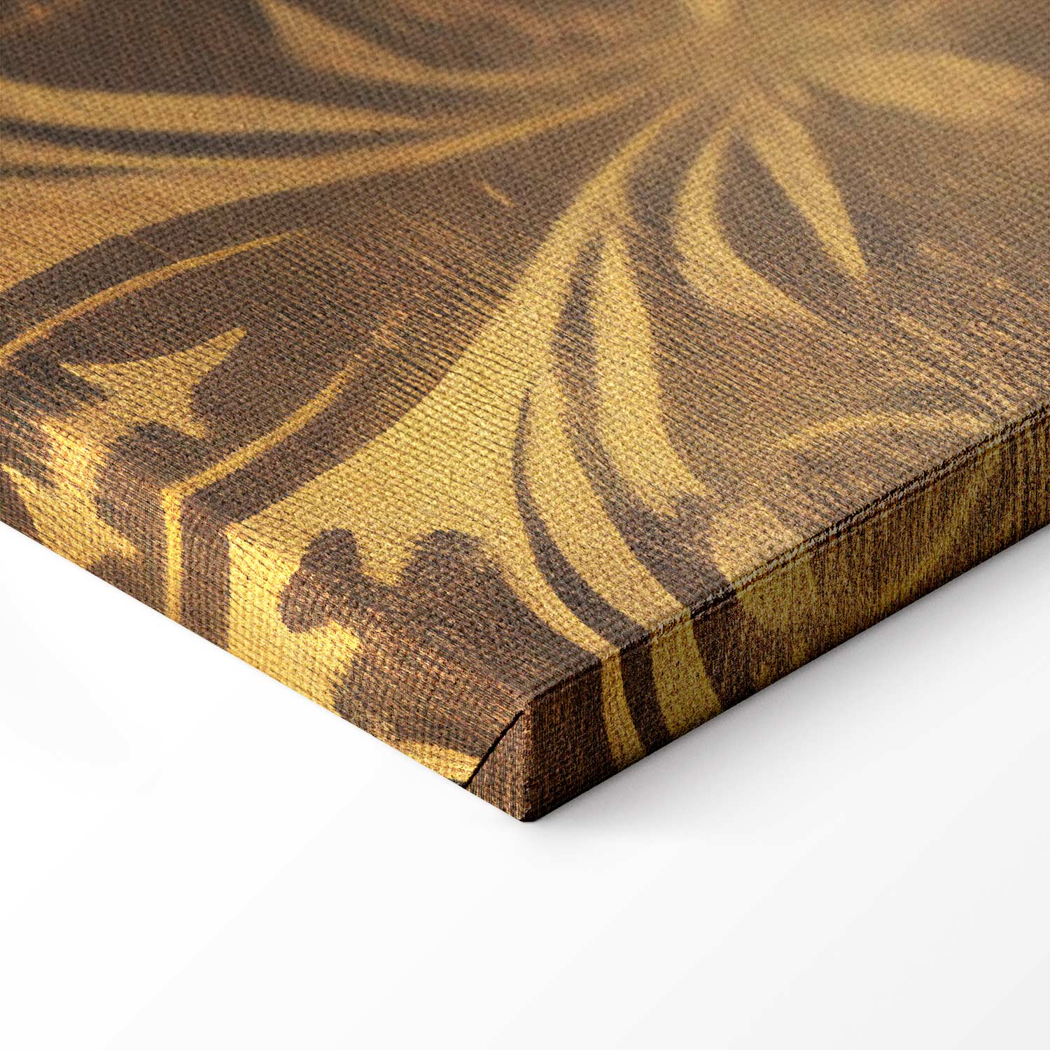 Patinated Gold Baroque Ornament Retro Canvas Print