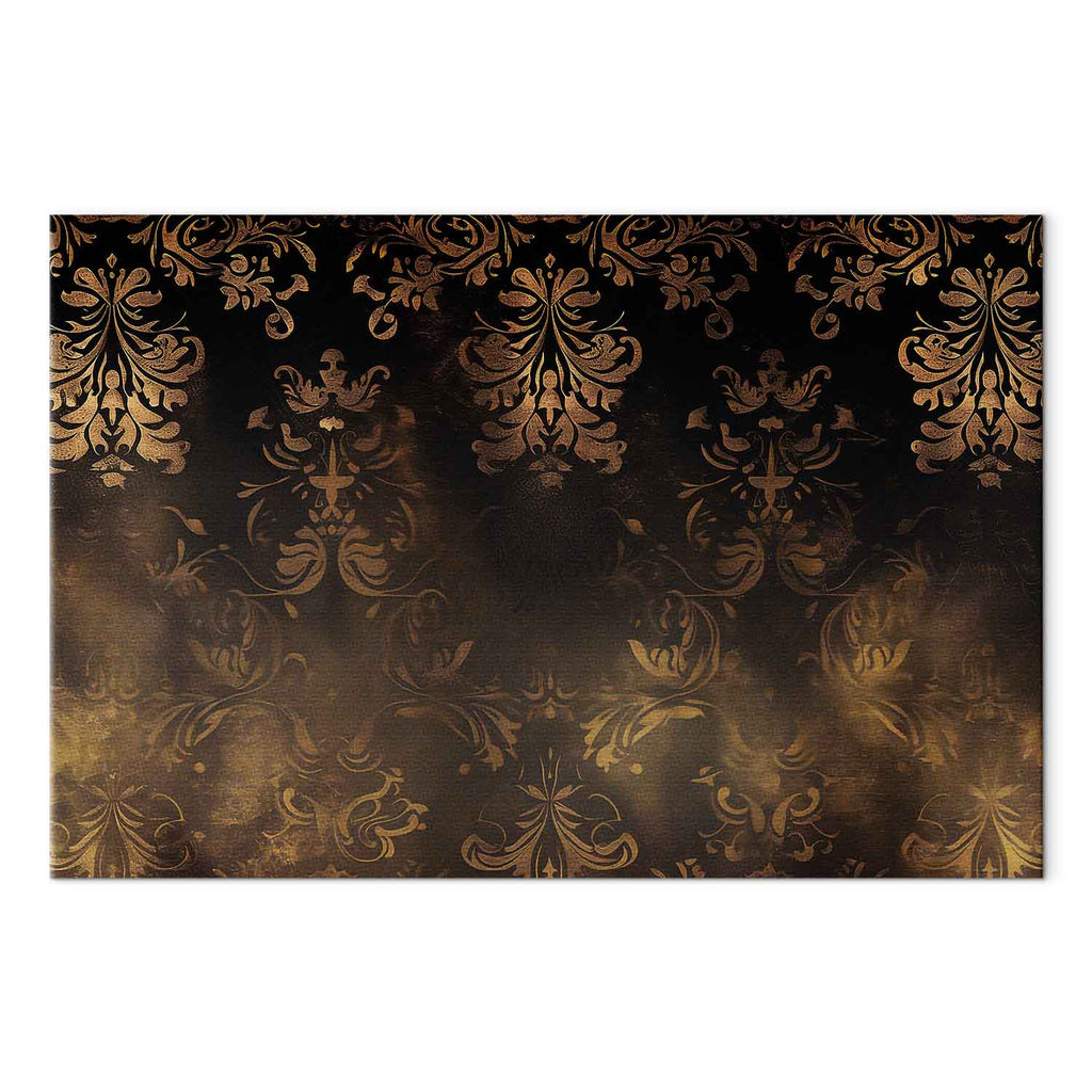 Patinated Gold Baroque Ornament Retro Canvas Print