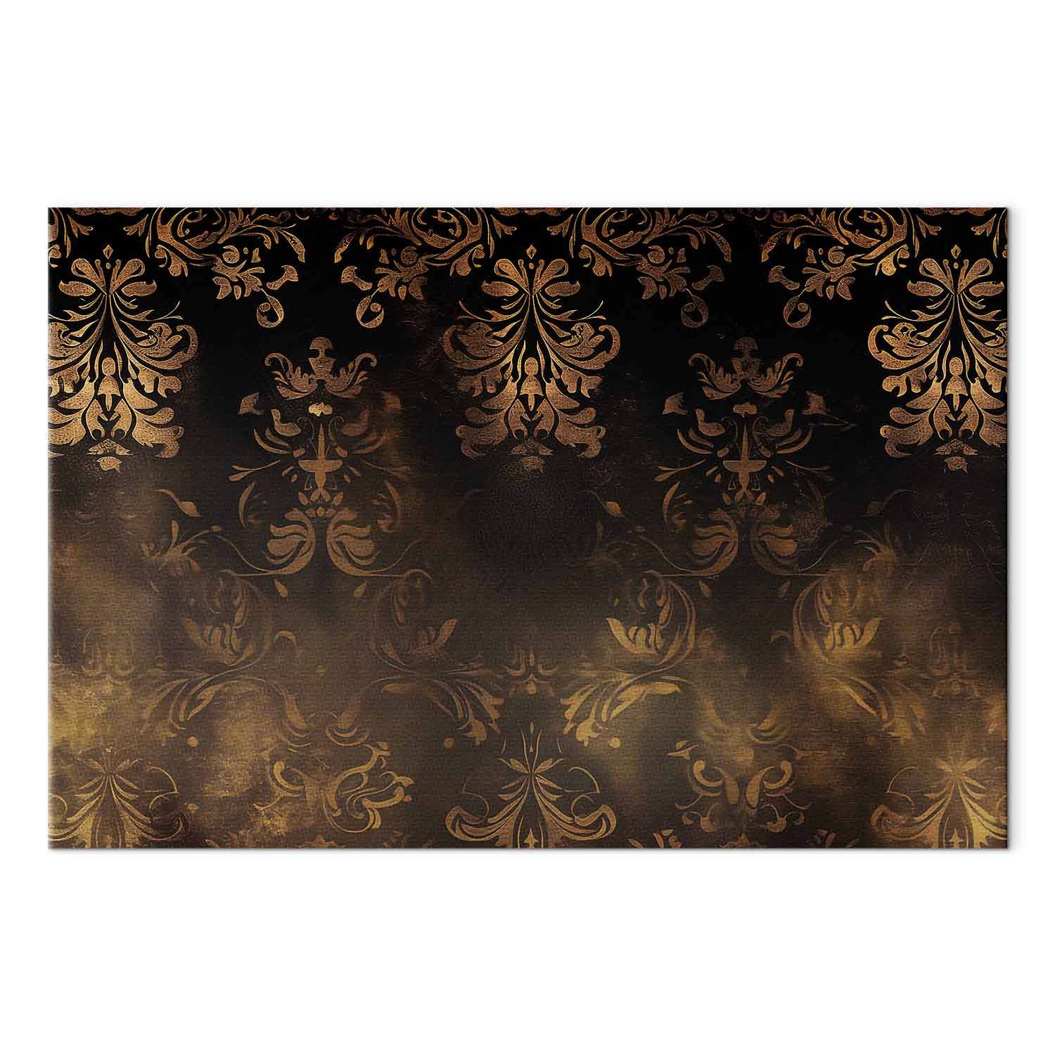 Patinated Gold Baroque Ornament Retro Canvas Print