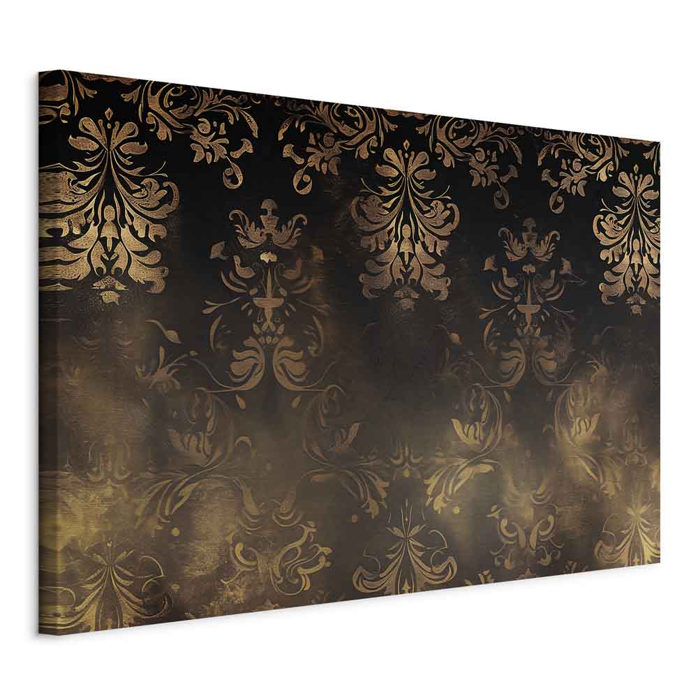Canvas Print Baroque Ornaments Patinated Gold Brown