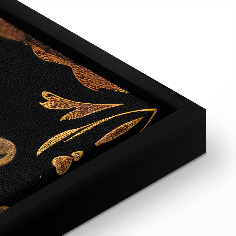 Canvas Print Baroque Ornaments Patinated Gold Brown