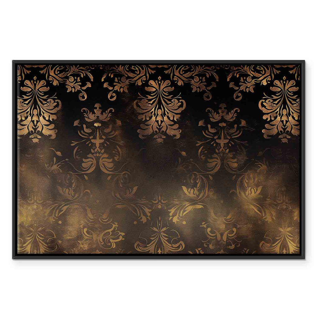 Patinated Gold Baroque Ornament Retro Canvas Print
